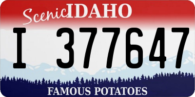 ID license plate I377647