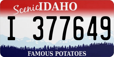 ID license plate I377649