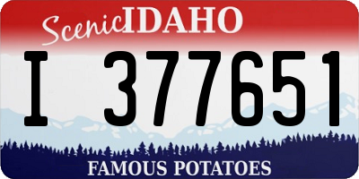 ID license plate I377651