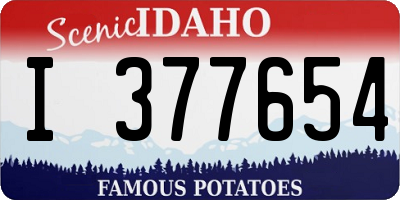 ID license plate I377654