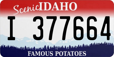 ID license plate I377664