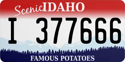 ID license plate I377666