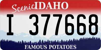 ID license plate I377668