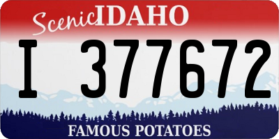 ID license plate I377672