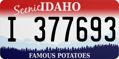 ID license plate I377693