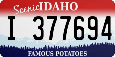 ID license plate I377694