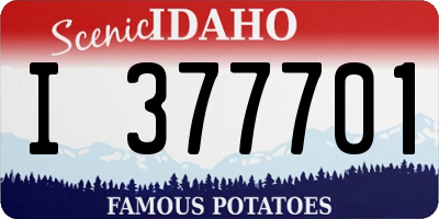 ID license plate I377701