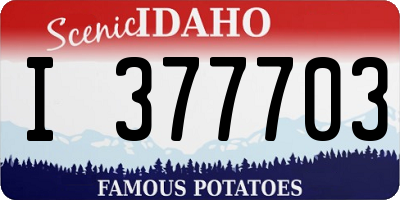 ID license plate I377703