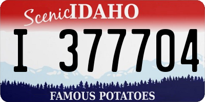 ID license plate I377704