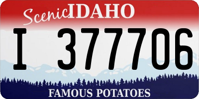 ID license plate I377706