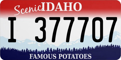 ID license plate I377707
