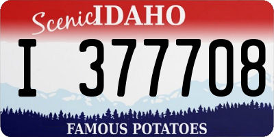 ID license plate I377708