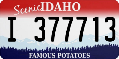 ID license plate I377713