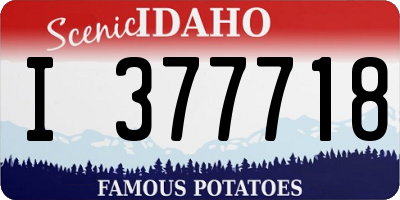 ID license plate I377718