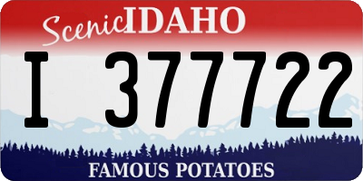 ID license plate I377722