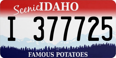 ID license plate I377725