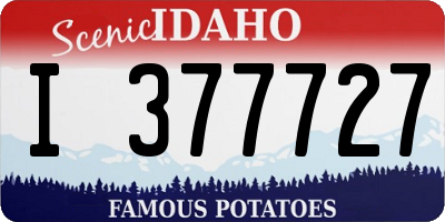 ID license plate I377727