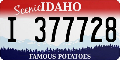 ID license plate I377728