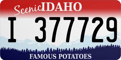 ID license plate I377729