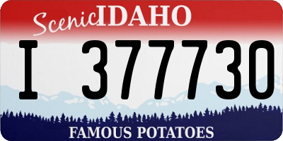 ID license plate I377730