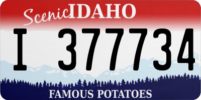 ID license plate I377734