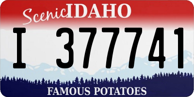 ID license plate I377741