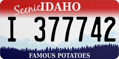 ID license plate I377742