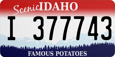 ID license plate I377743