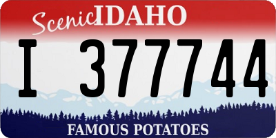 ID license plate I377744