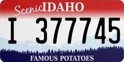 ID license plate I377745