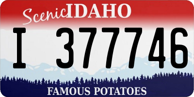 ID license plate I377746