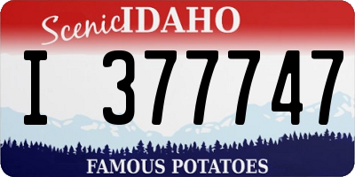 ID license plate I377747