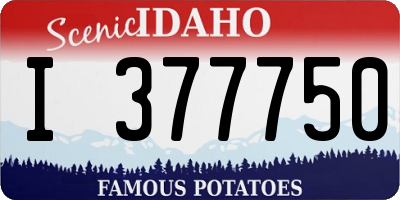 ID license plate I377750