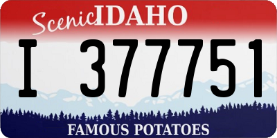 ID license plate I377751
