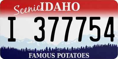 ID license plate I377754