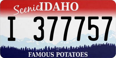 ID license plate I377757
