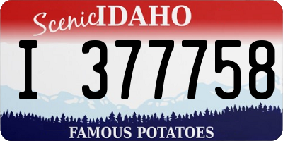 ID license plate I377758