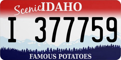 ID license plate I377759