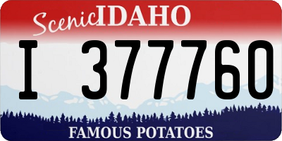 ID license plate I377760