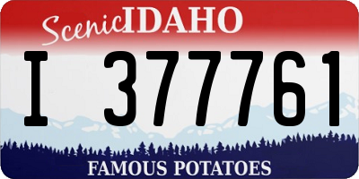 ID license plate I377761