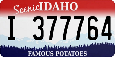ID license plate I377764