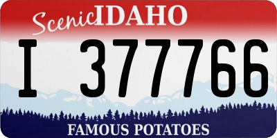ID license plate I377766