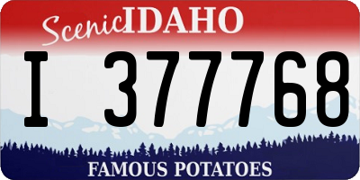 ID license plate I377768