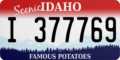 ID license plate I377769