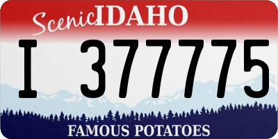 ID license plate I377775