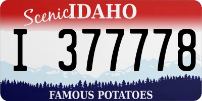 ID license plate I377778