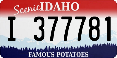 ID license plate I377781