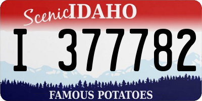 ID license plate I377782