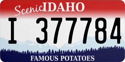 ID license plate I377784