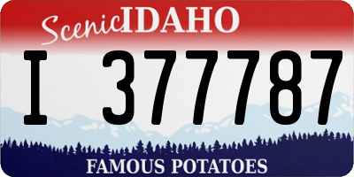 ID license plate I377787